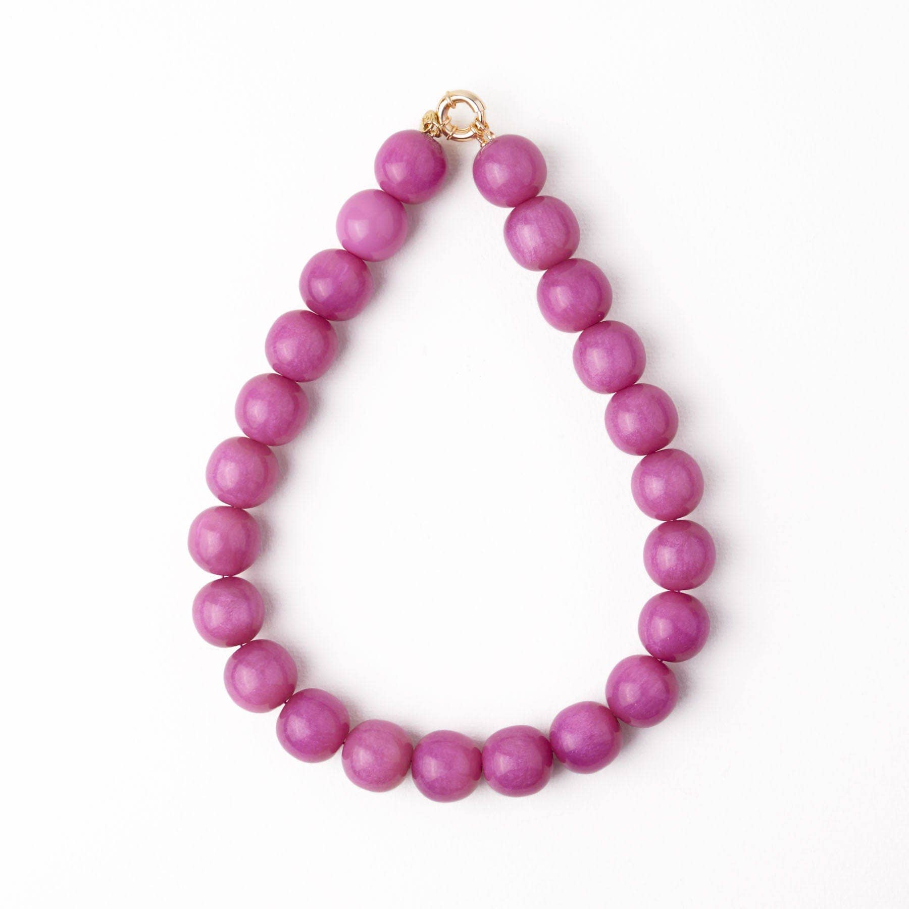 Large Purple Resin Bead Necklace - Box Turtle