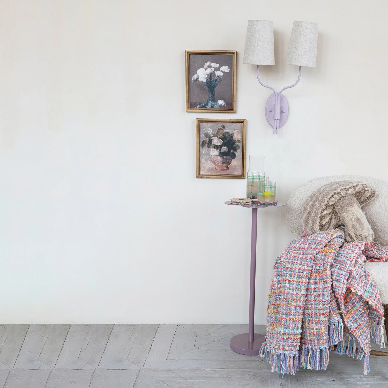 Lavender Flower Shaped Martini Table - Box Turtle