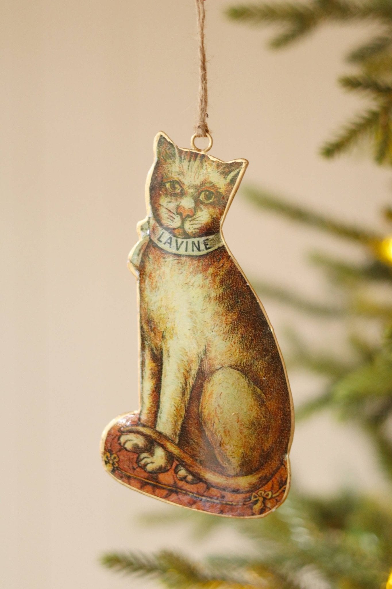 Lavine Cat Iron Holiday Ornament - Box Turtle