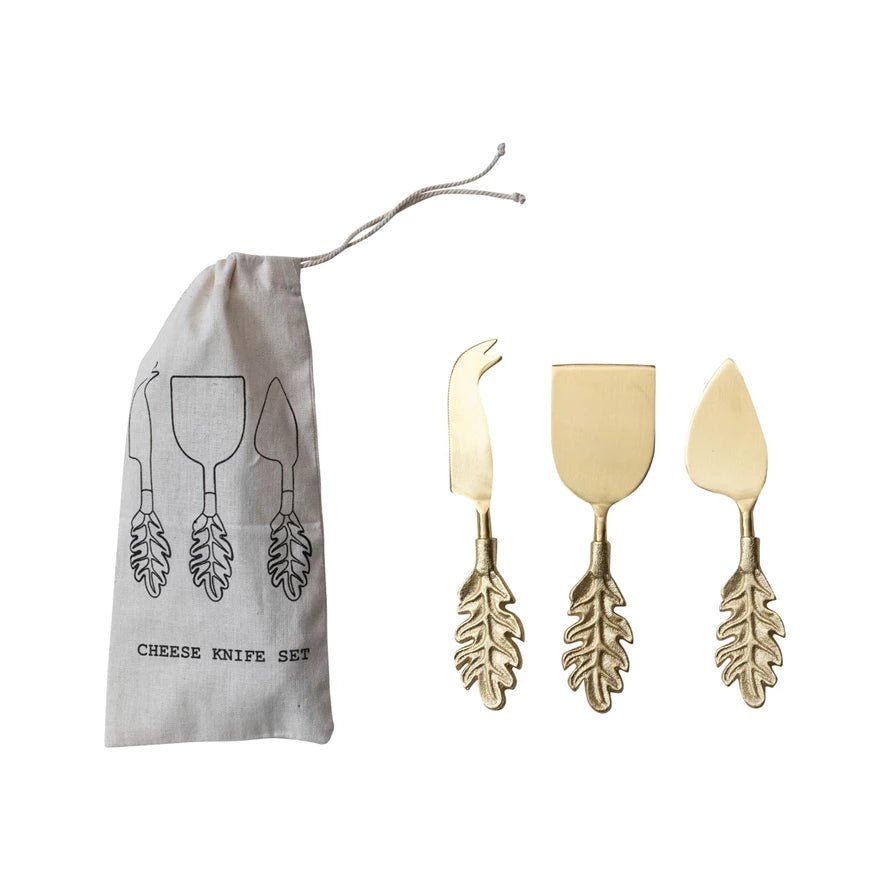 Leaf Handle Cheese Knife - Box Turtle