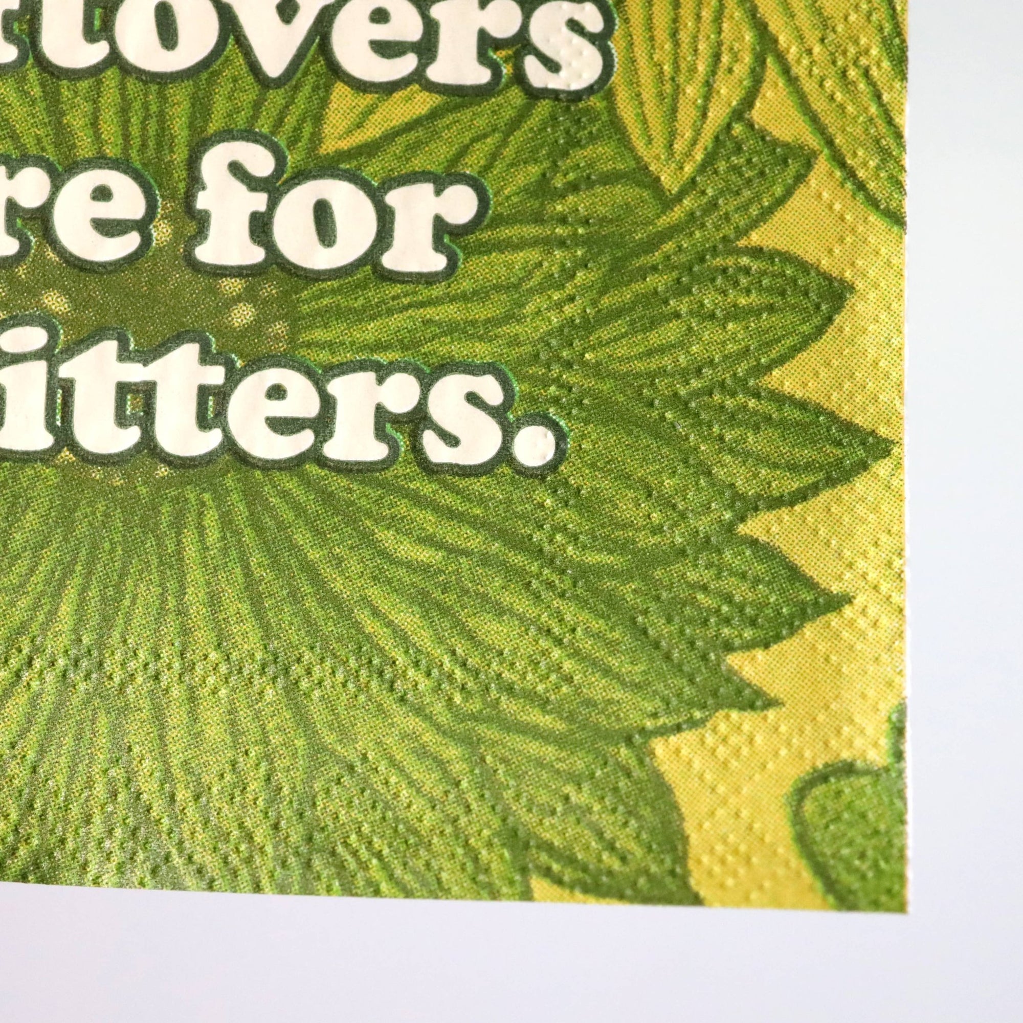Leftovers Are for Quitters - Funny Retro Cocktail Napkins - Box Turtle