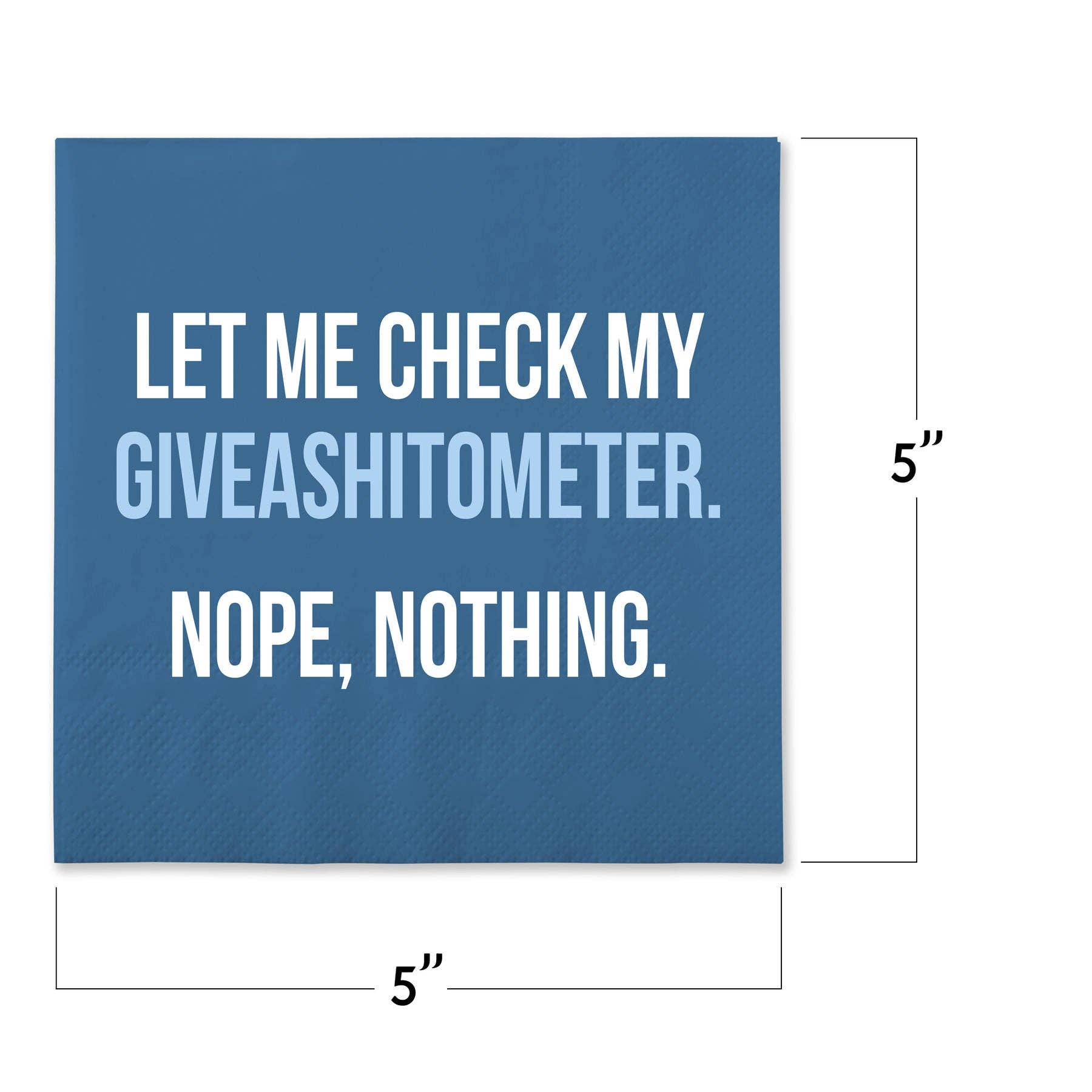 Let Me Check My Giveashitometer Funny Cocktail Napkins - Box Turtle