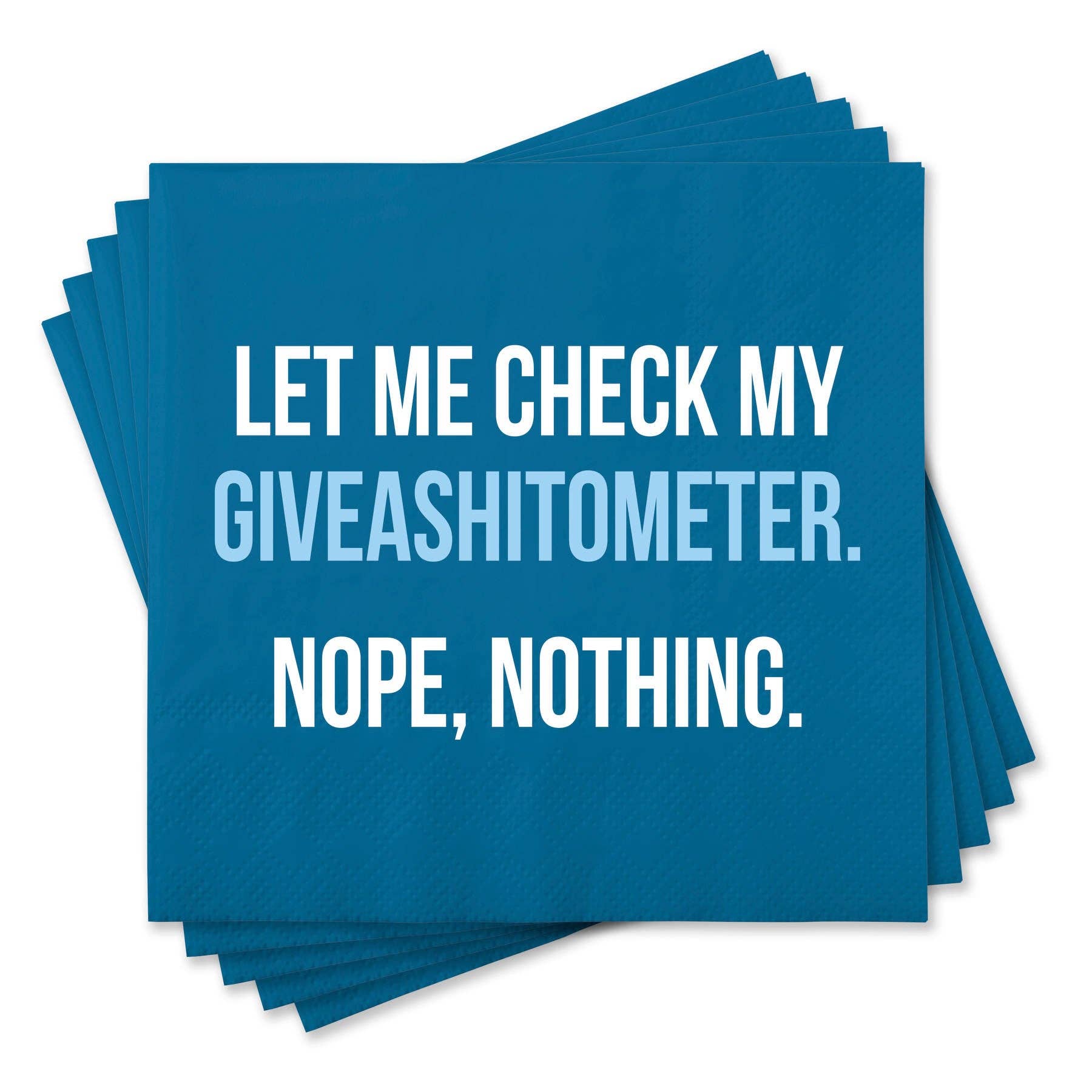 Let Me Check My Giveashitometer Funny Cocktail Napkins - Box Turtle