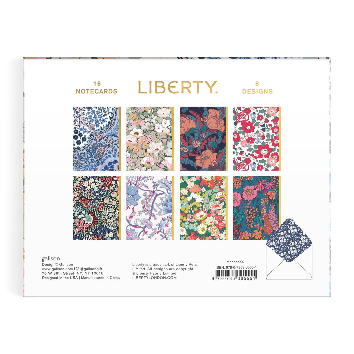 Liberty Floral Greeting Notecard Set - Box Turtle