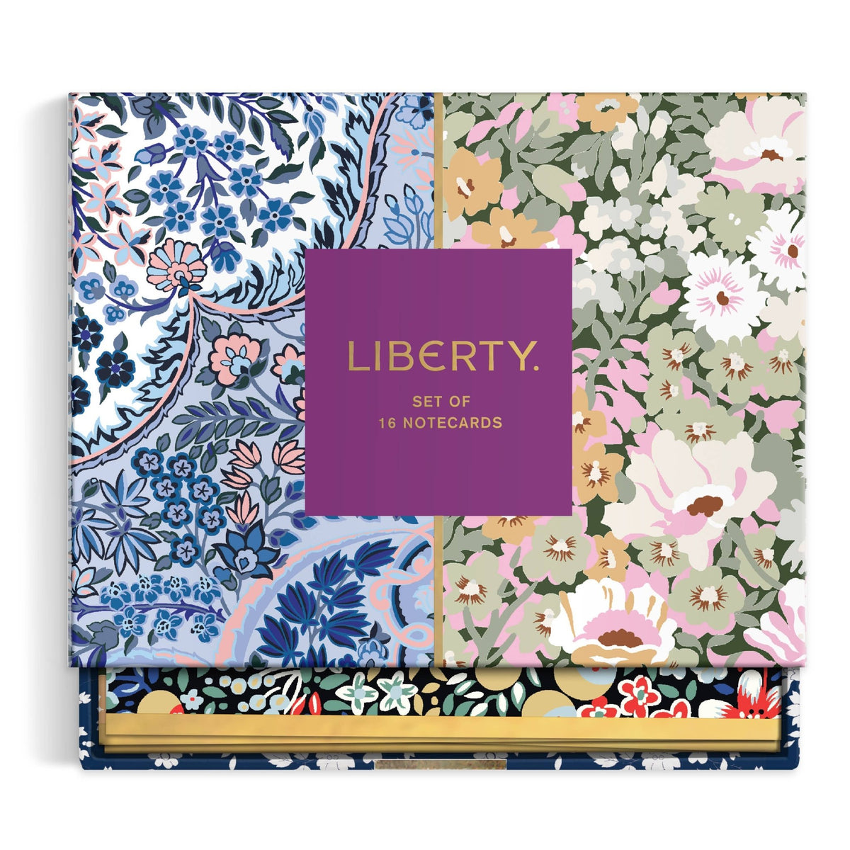 Liberty Floral Greeting Notecard Set - Box Turtle