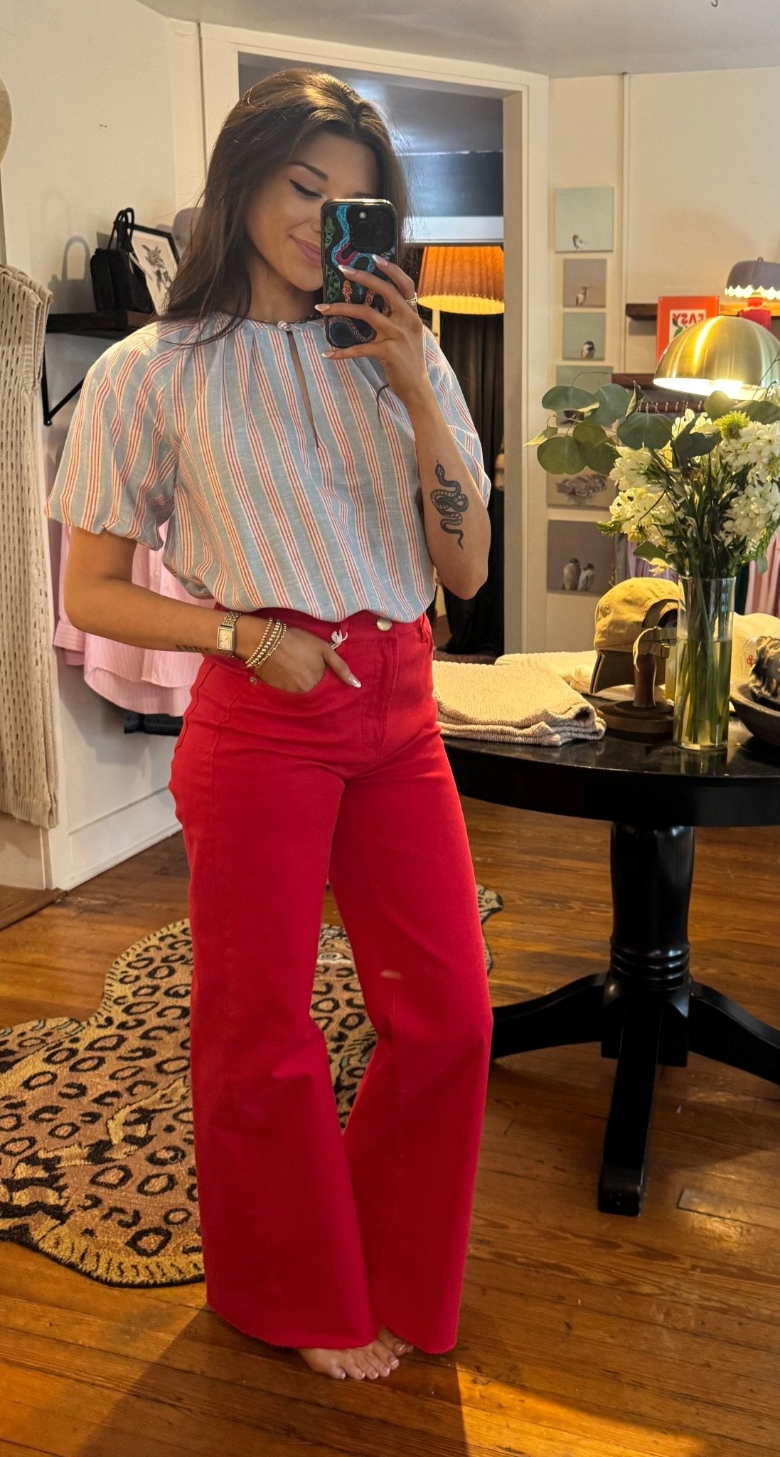 Liberty Stripe Poete Short Sleeve Top - Box Turtle