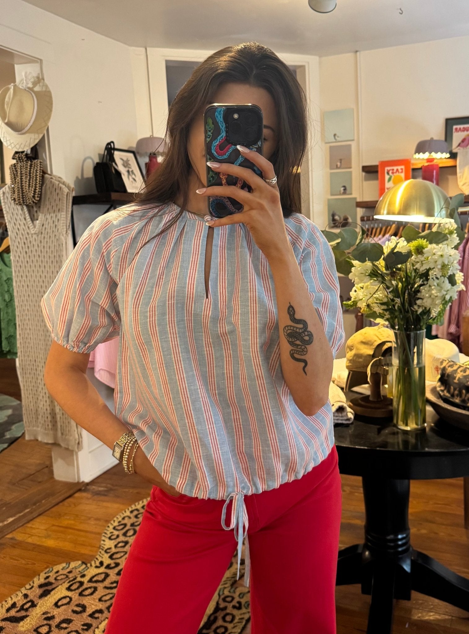 Liberty Stripe Poete Short Sleeve Top - Box Turtle