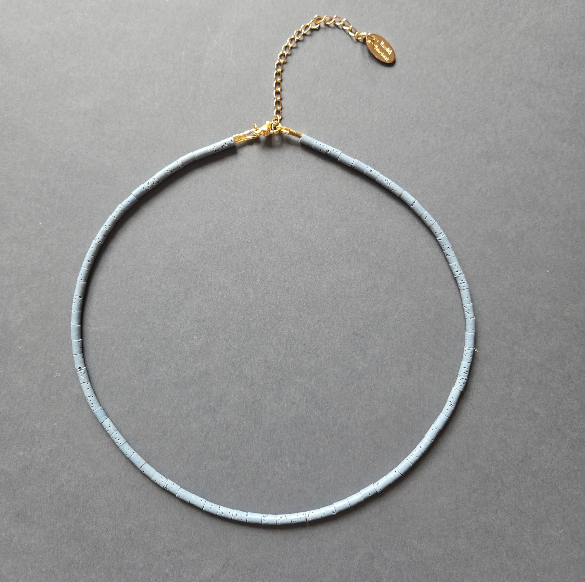 Light Blue Lava Rock Necklace - Box Turtle