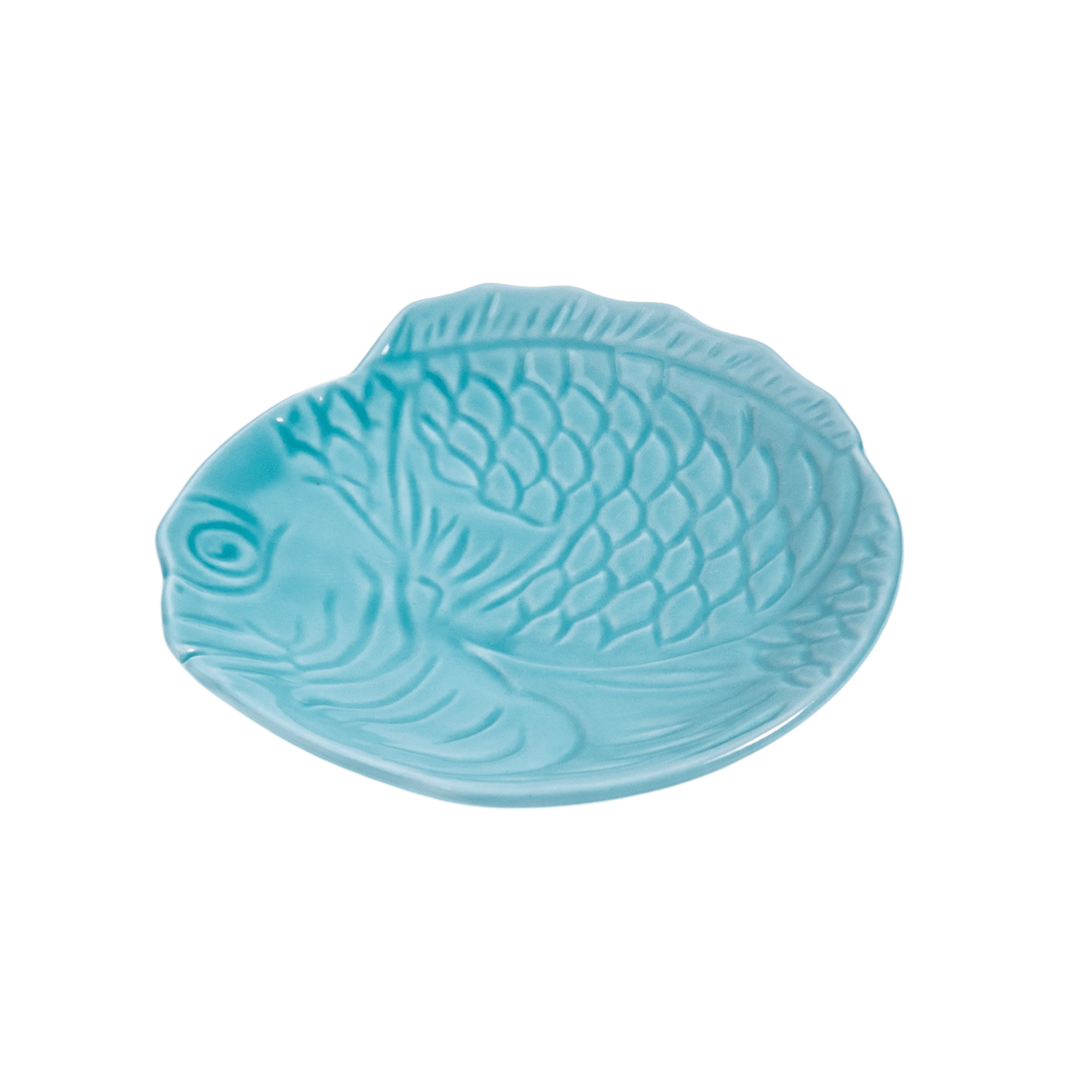 Light Meisen Pottery Tai Sea Bream Shaped Porcelain Plate - Box Turtle