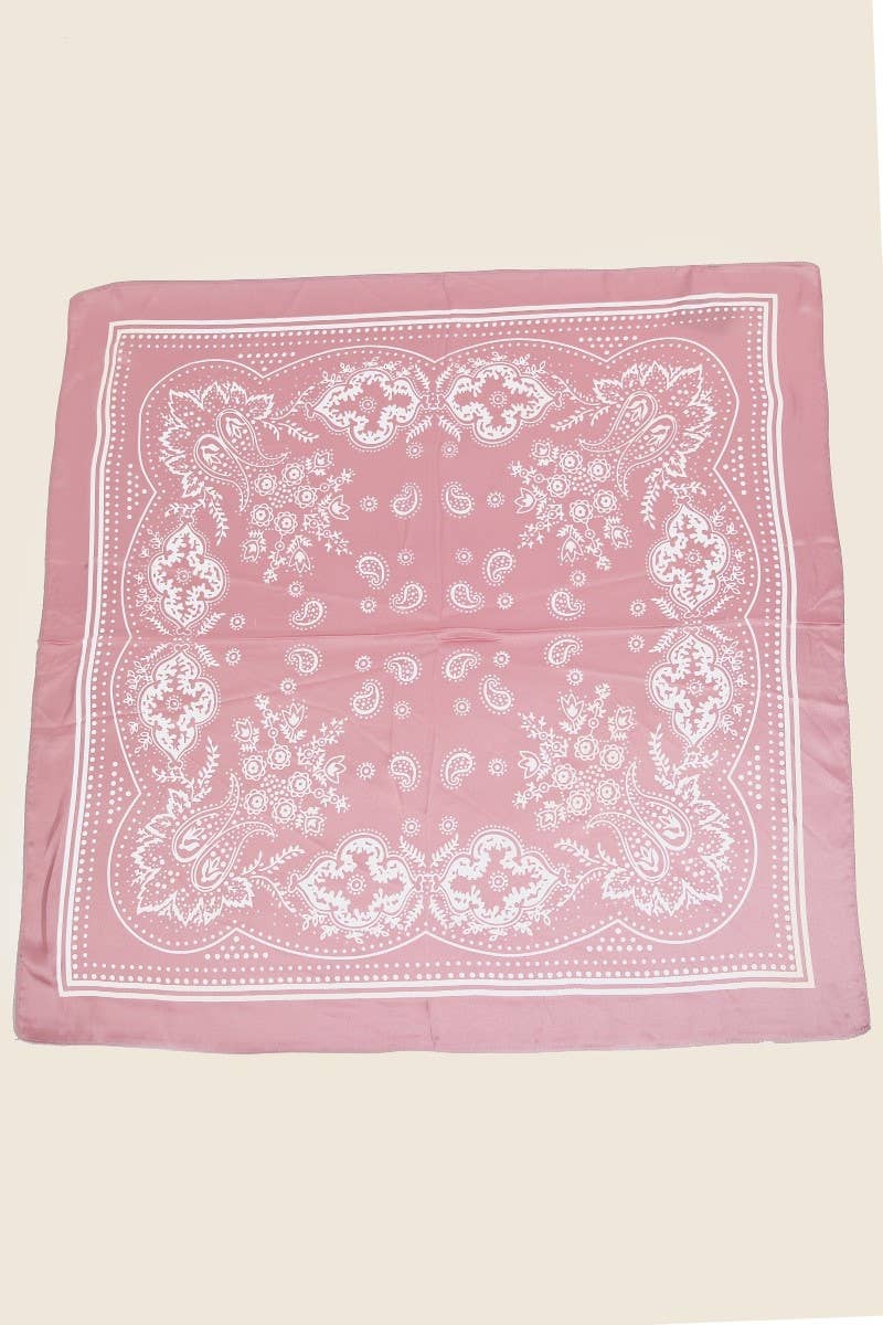 Light Paisley Design Square Bandana Scarf - Box Turtle