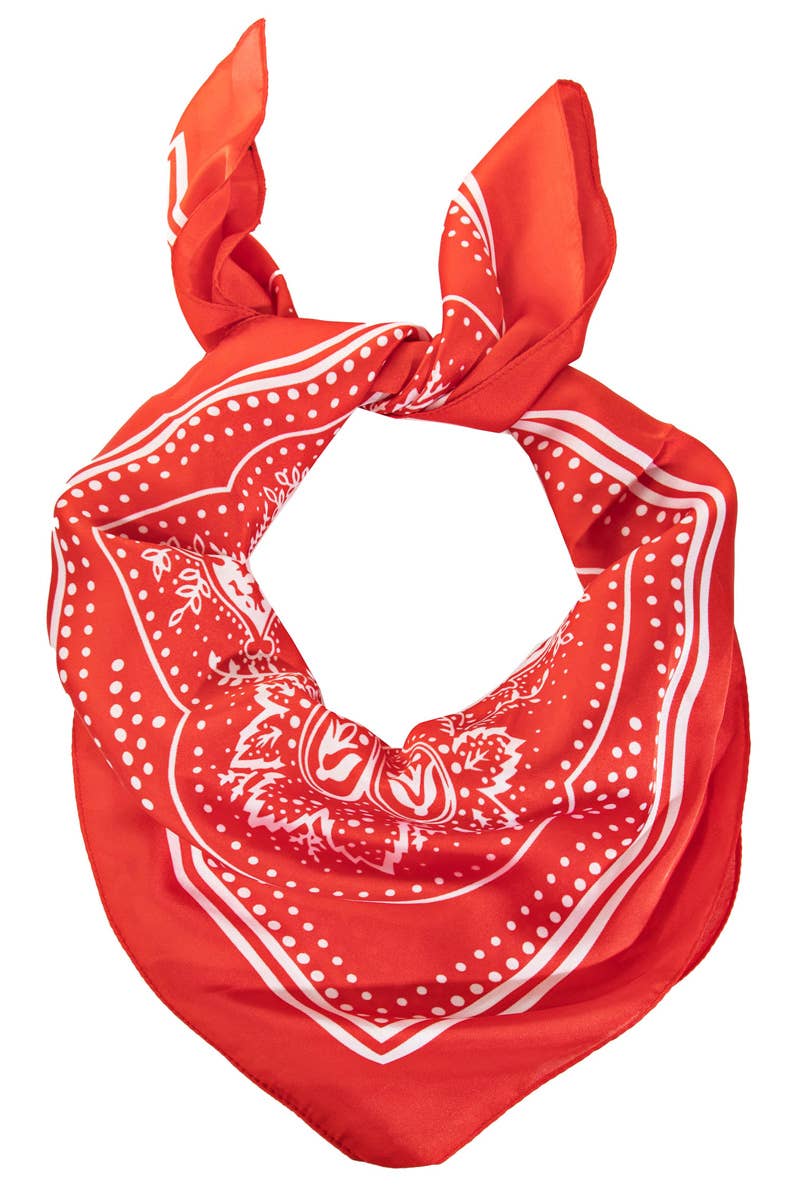 Light Paisley Design Square Bandana Scarf - Box Turtle
