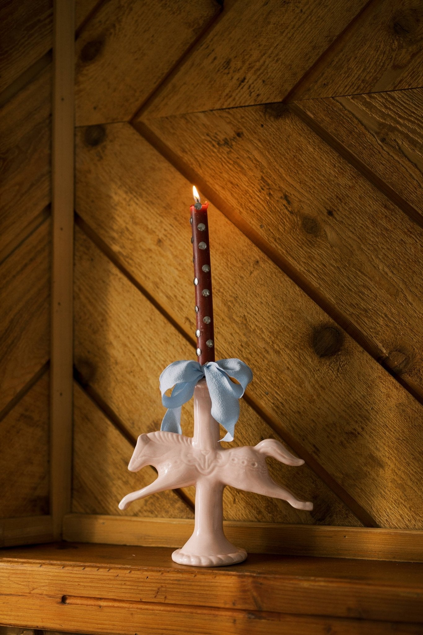 Light Pink Dala Horse Candlestick Holder - Box Turtle