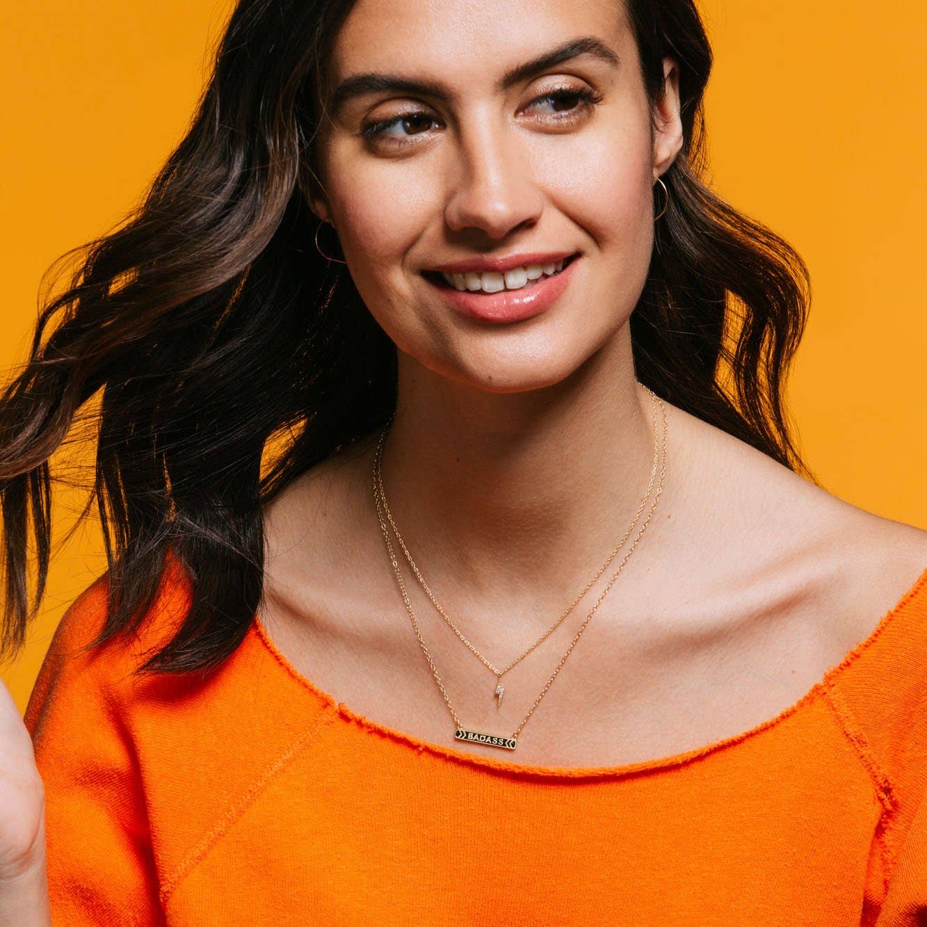 Lightning Bolt Crystal Charm Necklace - Box Turtle