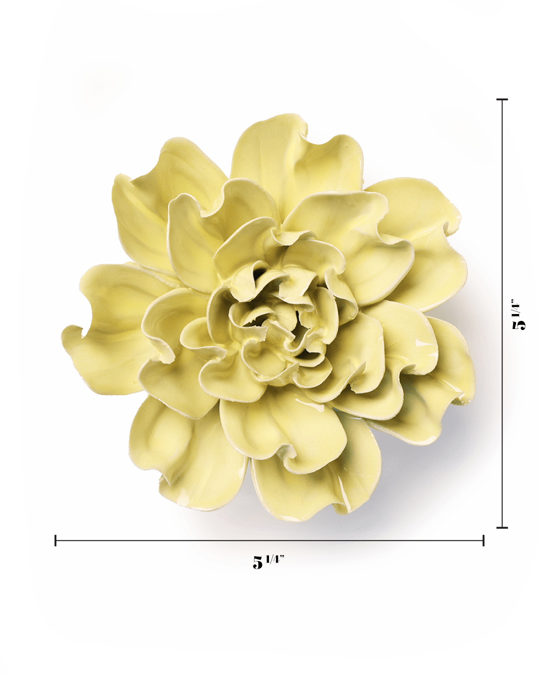 Lime Yellow Larkspur Ceramic Flower - Box Turtle