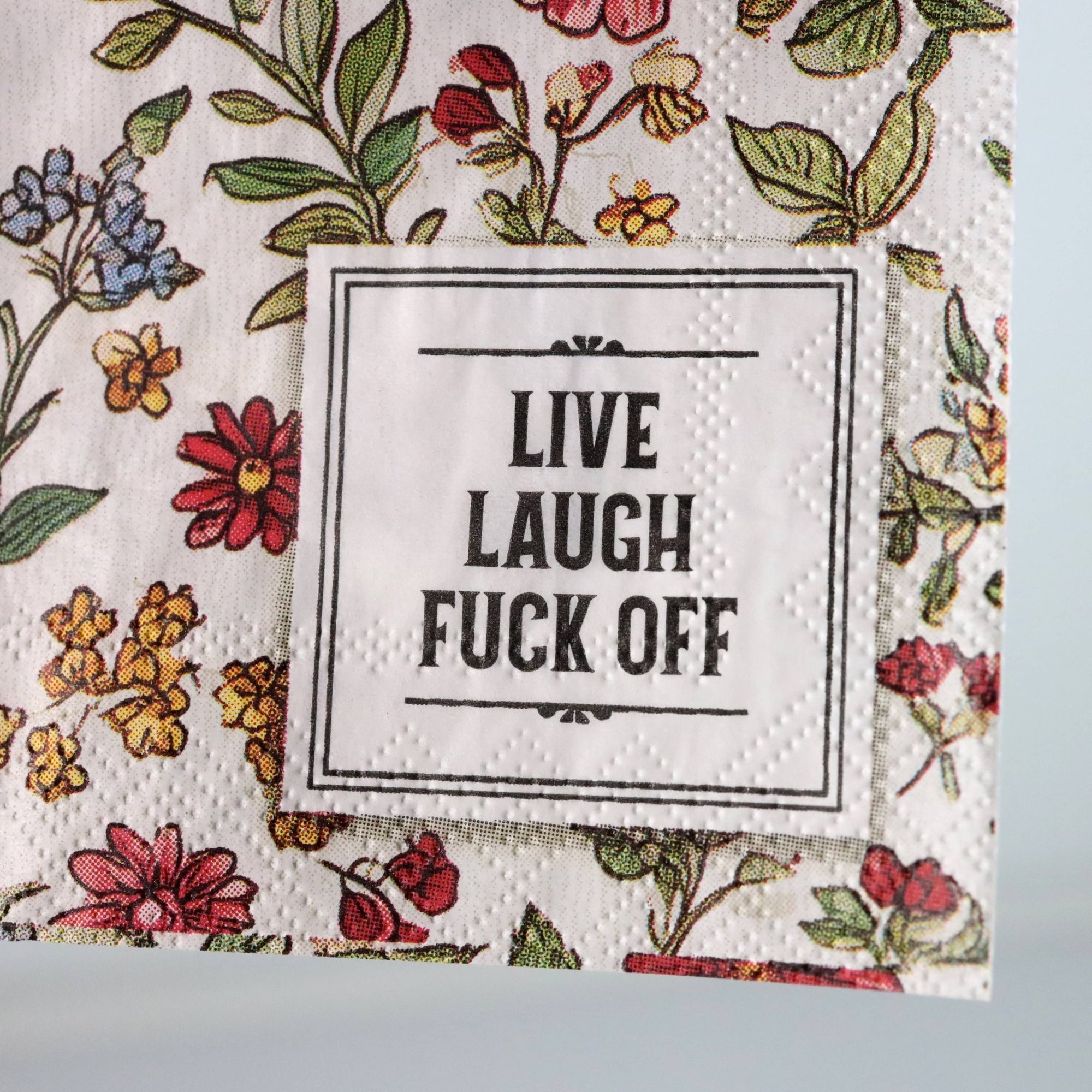 Live Laugh Fuck Off - Funny Cocktail Napkins - Box Turtle