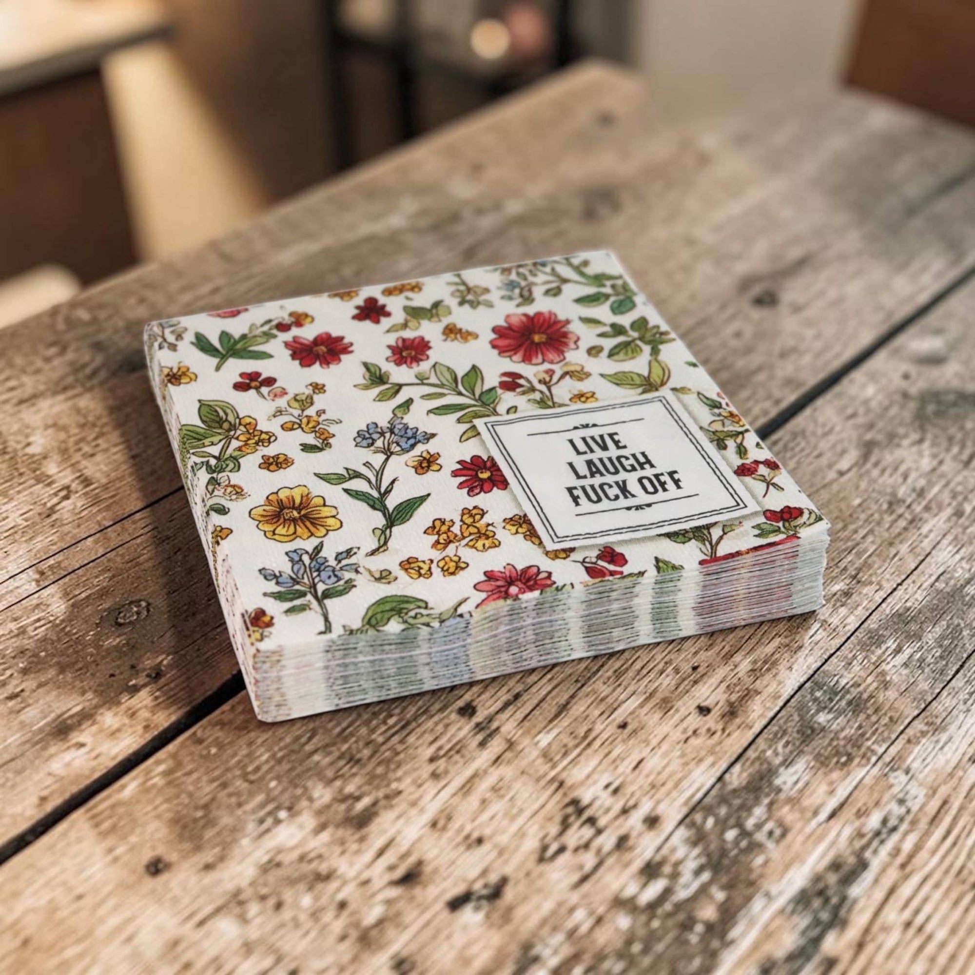 Live Laugh Fuck Off - Funny Cocktail Napkins - Box Turtle