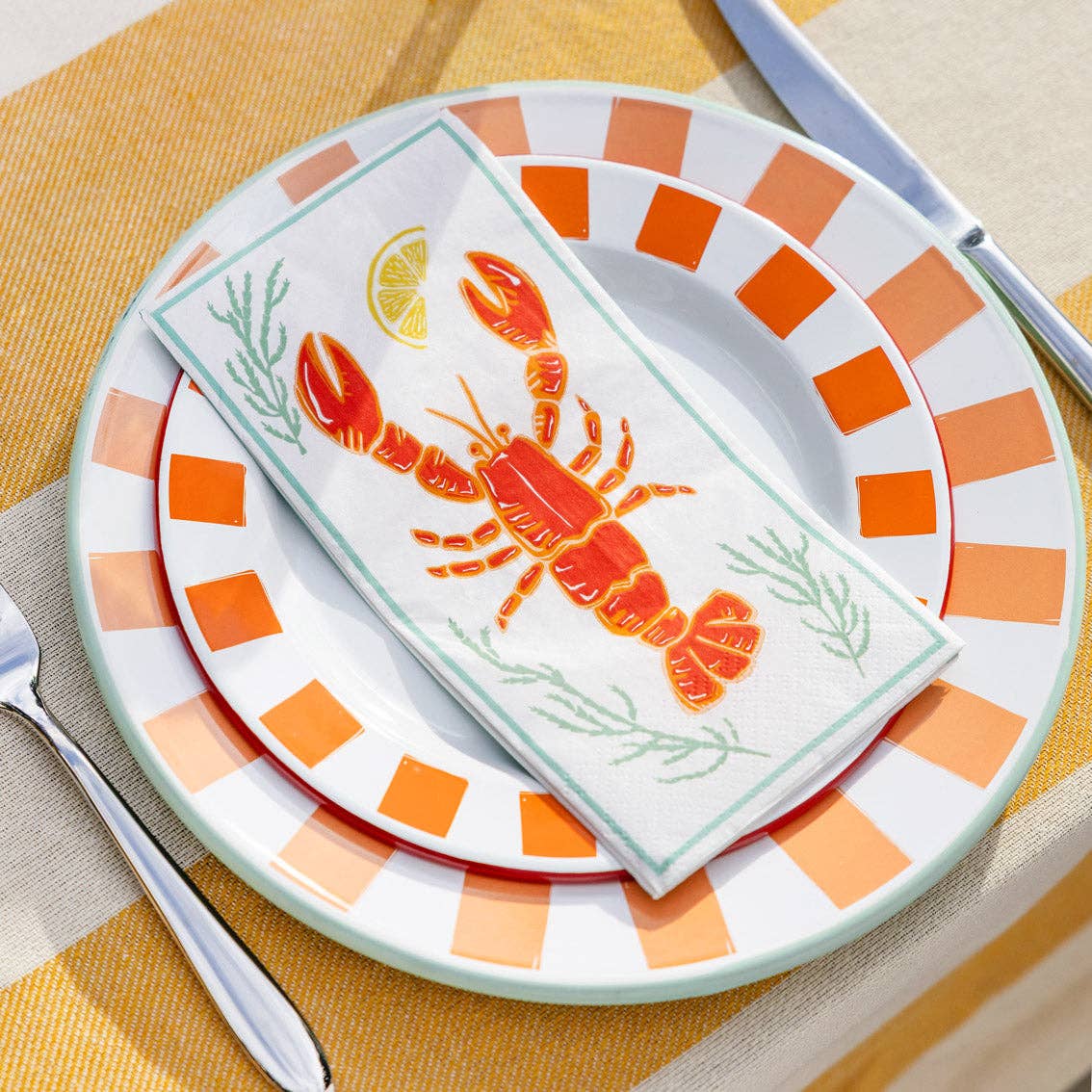 Lobster Long Lunch Paper Napkins - Box Turtle