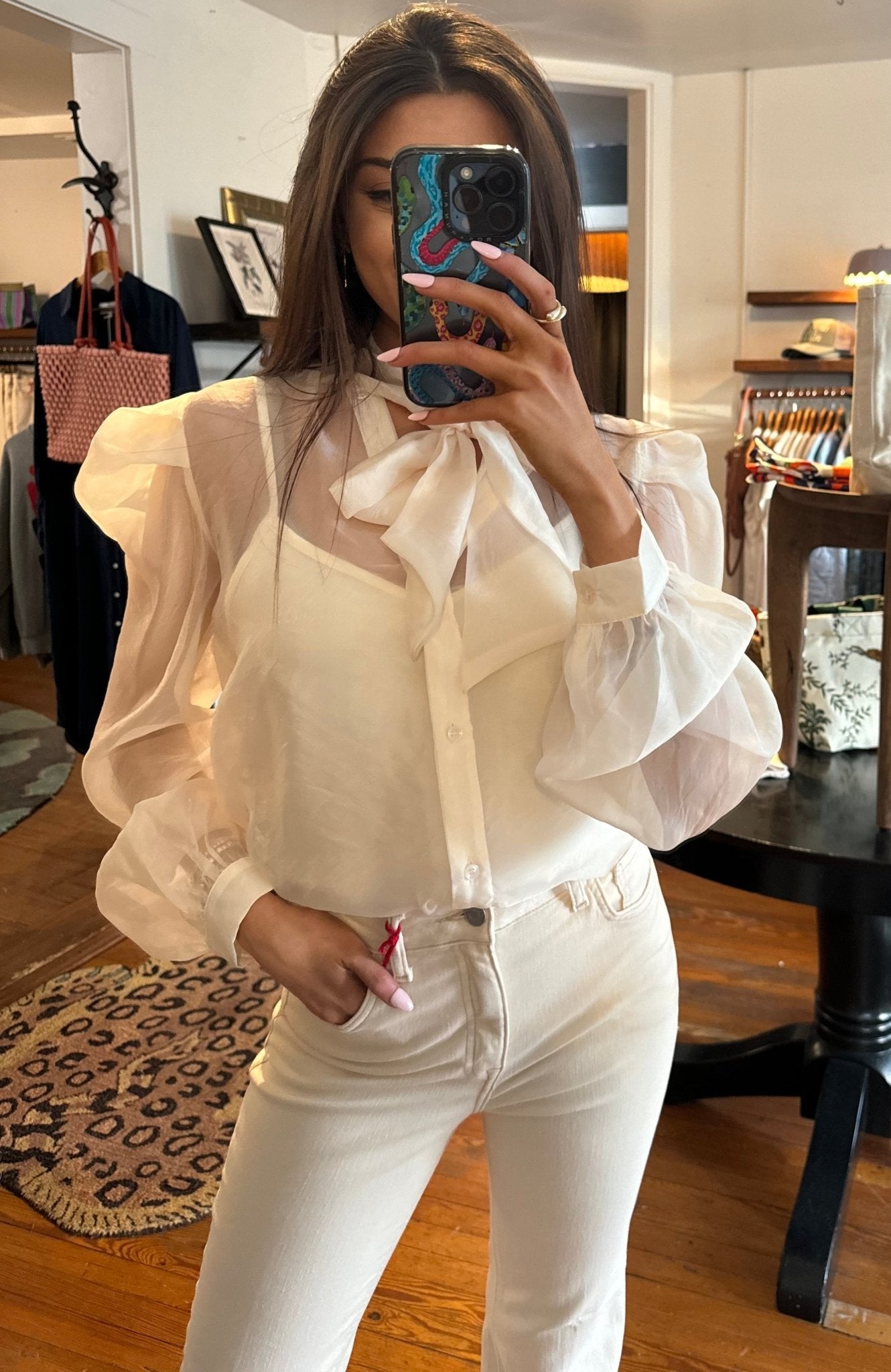 Long Sleeve French Bow Shirt - Box Turtle