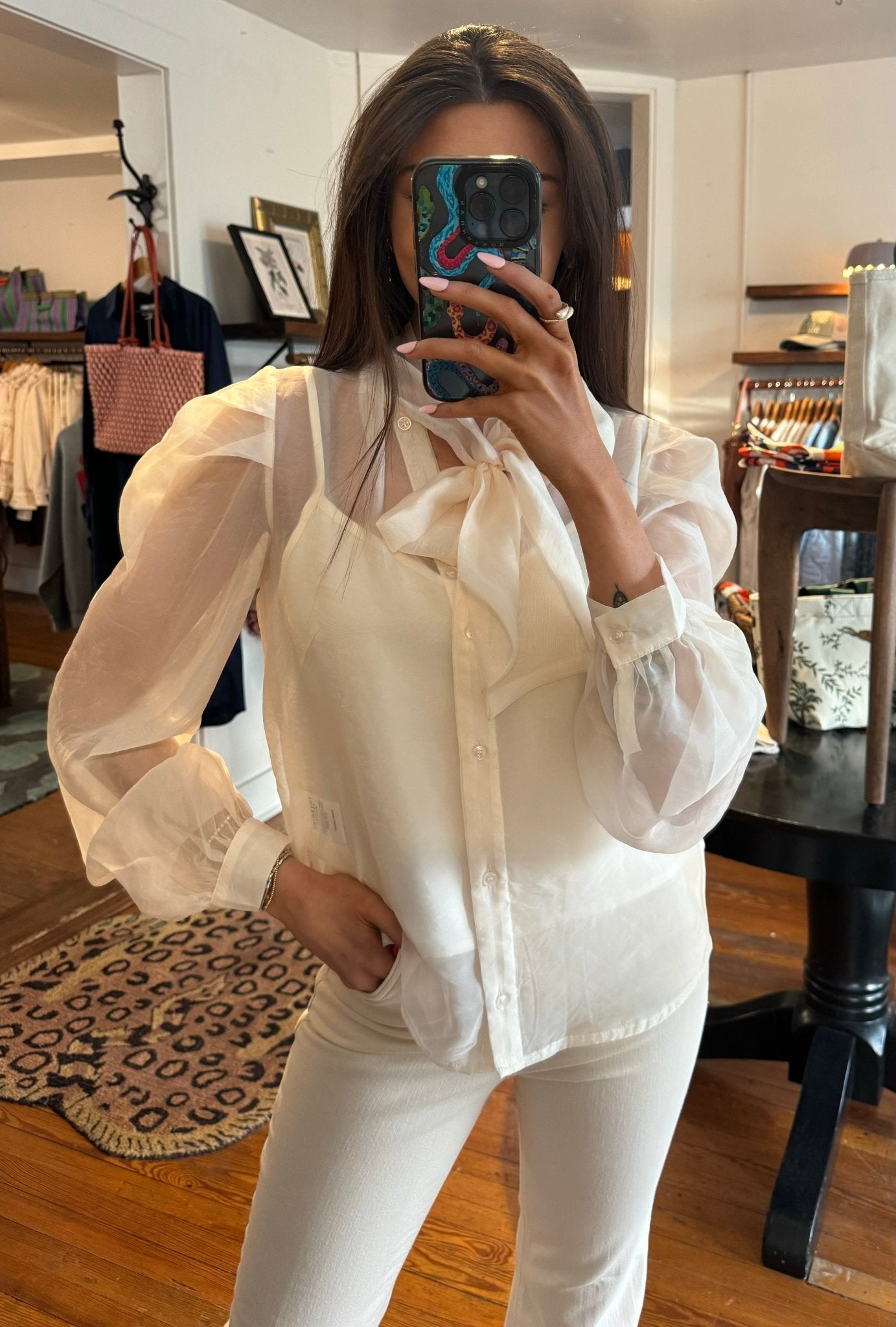 Long Sleeve French Bow Shirt - Box Turtle