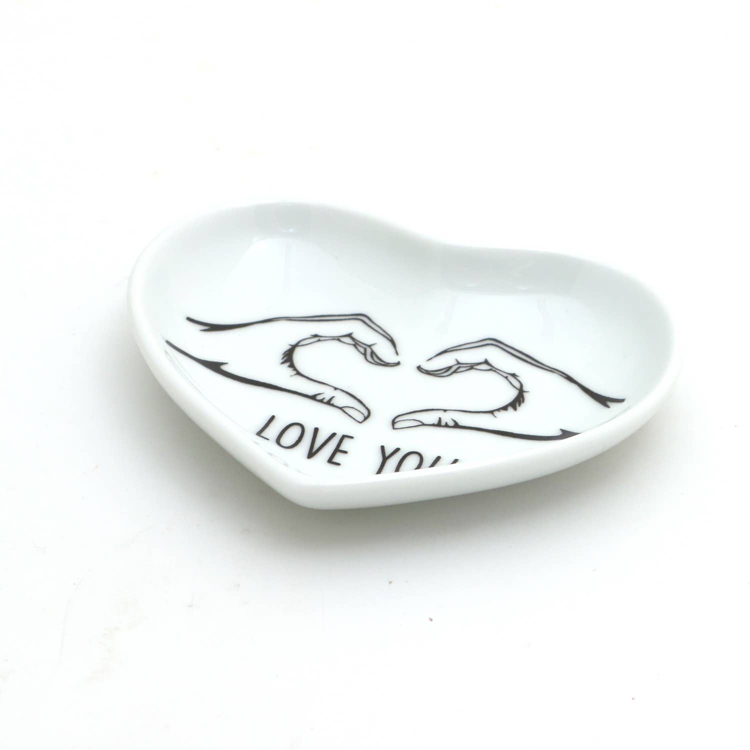 Love You Hands Heart Shaped Dish - Box Turtle