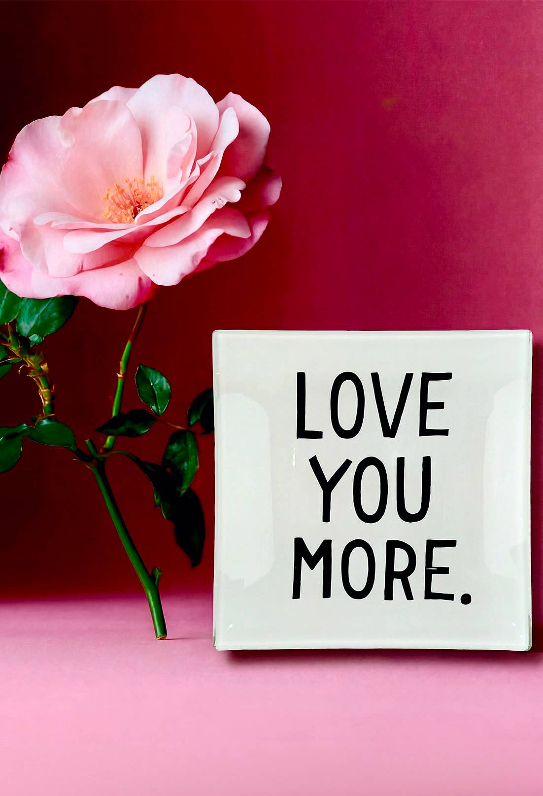 Love You More Decoupage Glass Tray - Box Turtle