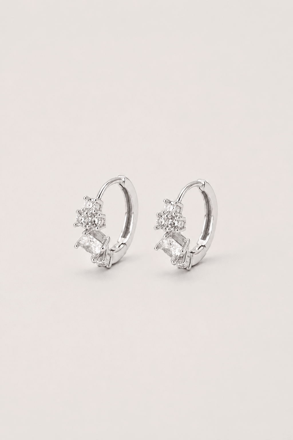 Lumi CZ Cluster Earrings - Silver - Box Turtle