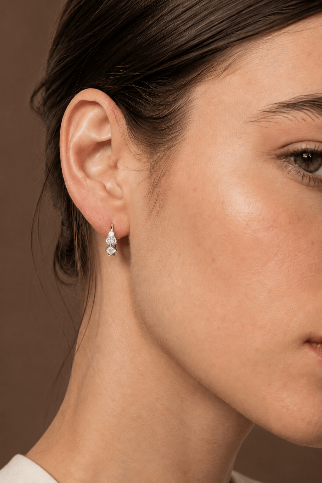 Lumi CZ Cluster Earrings - Silver - Box Turtle