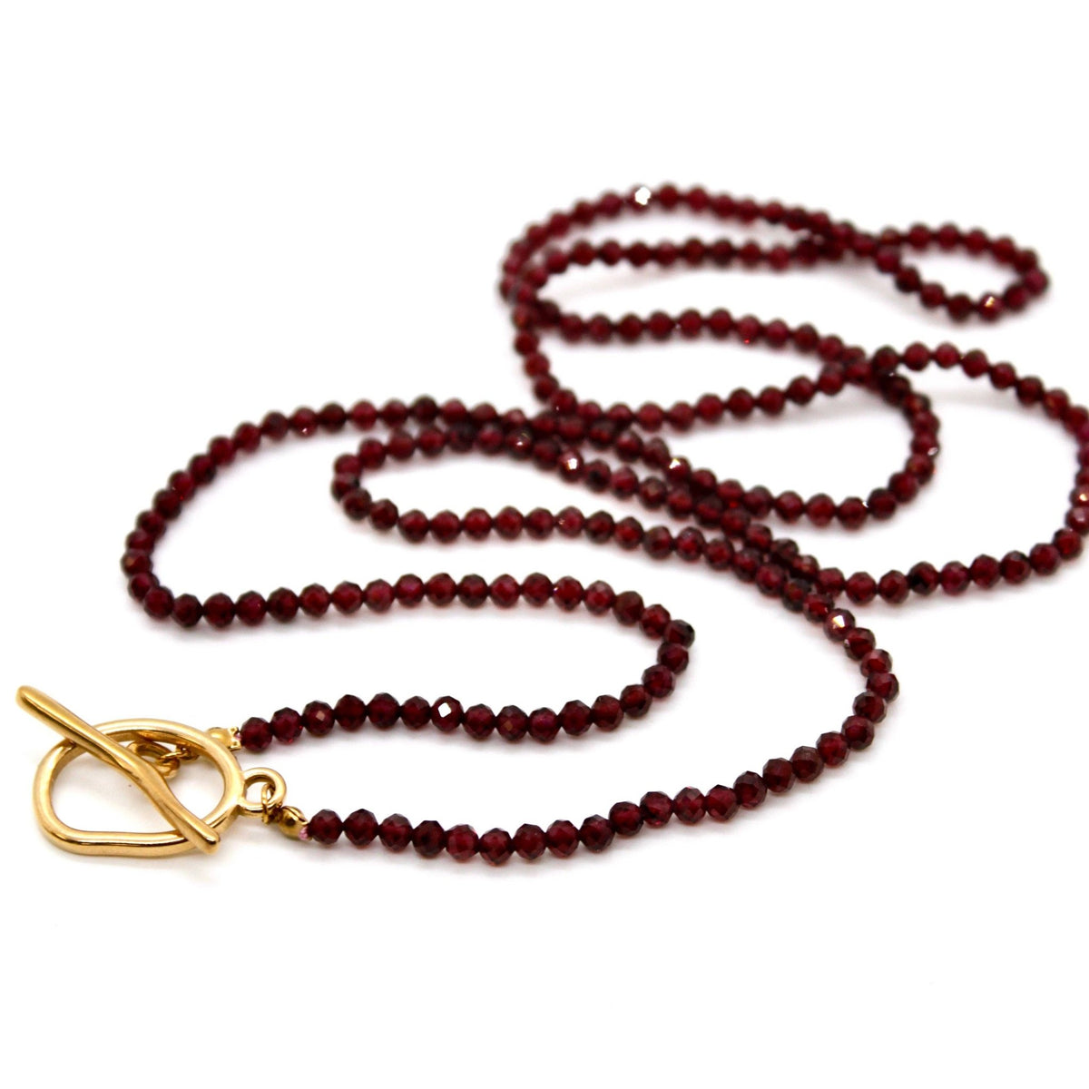 Luxury Faceted Long Garnet Necklace or Bracelet - Box Turtle