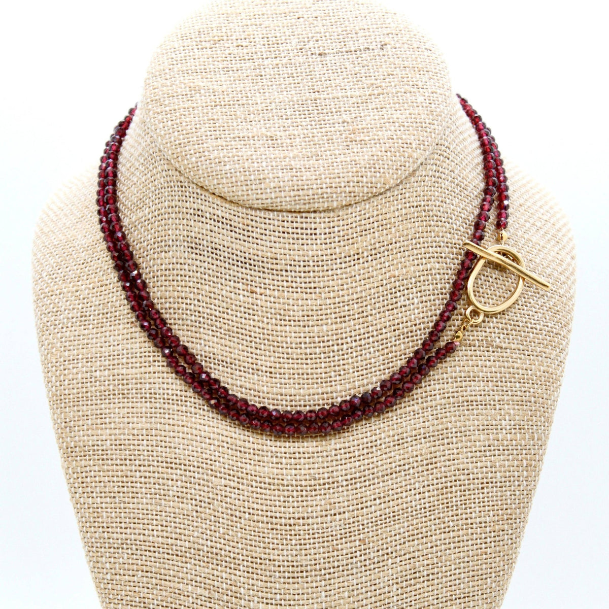 Luxury Faceted Long Garnet Necklace or Bracelet - Box Turtle