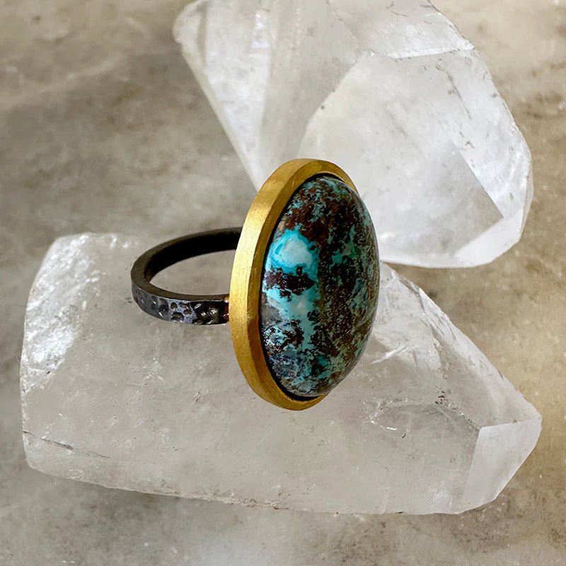 Lyara Chrysocolla Ring - Box Turtle