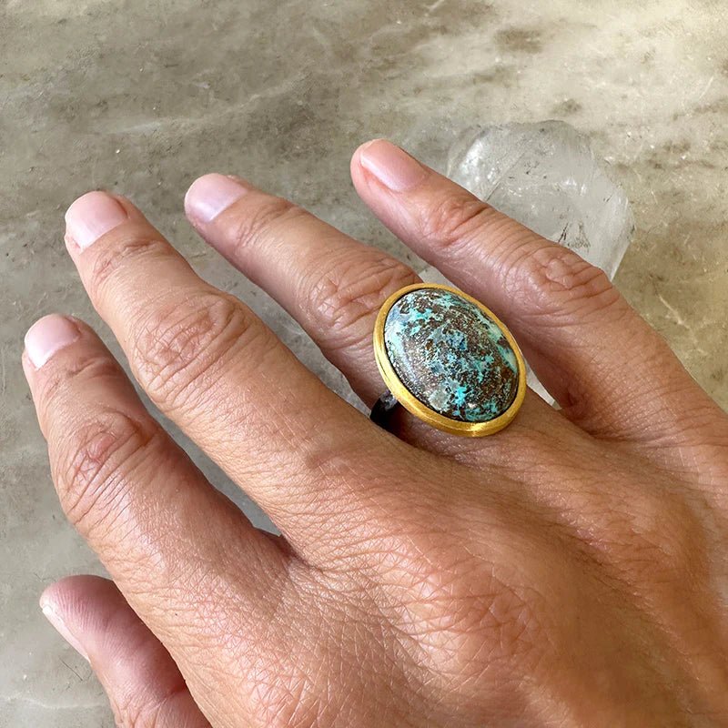 Lyara Chrysocolla Ring - Box Turtle