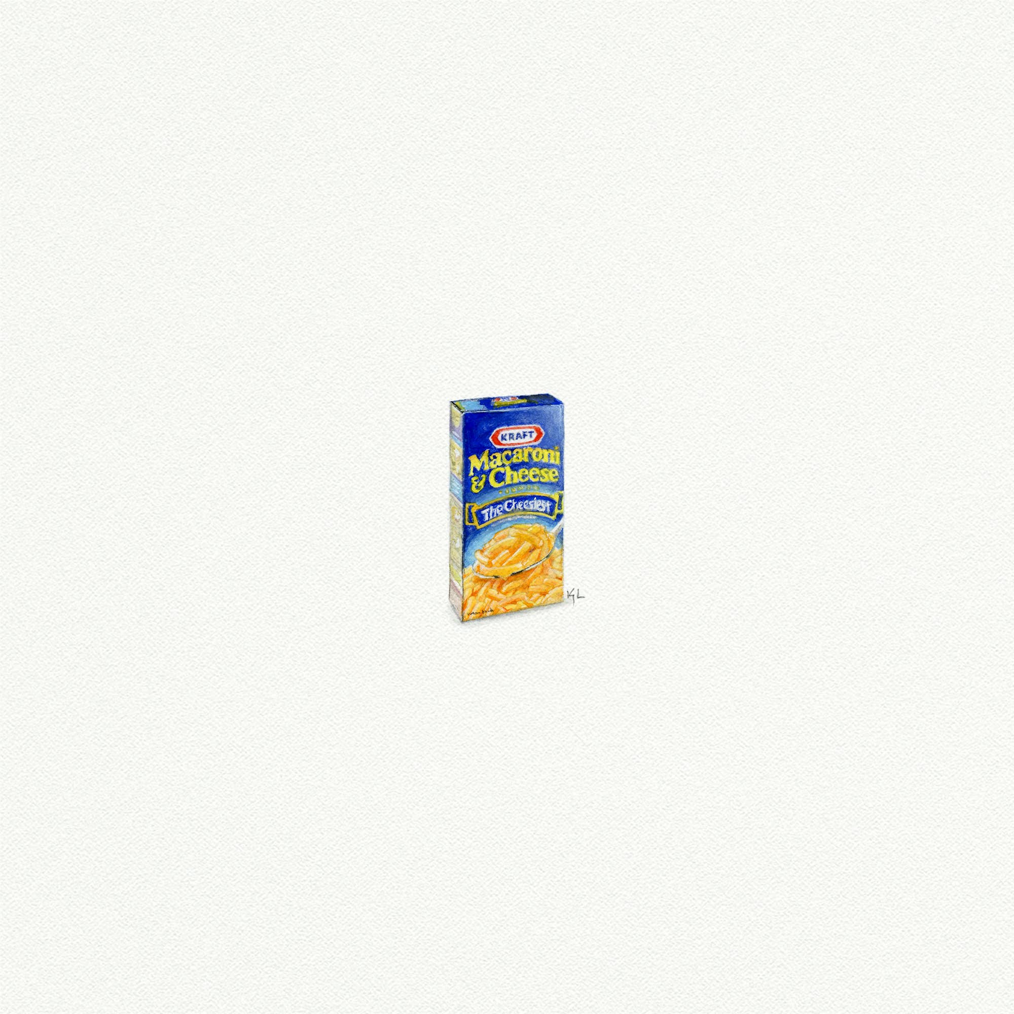 Mac and Cheese Miniature Watercolor Painting - Art Print - Box Turtle