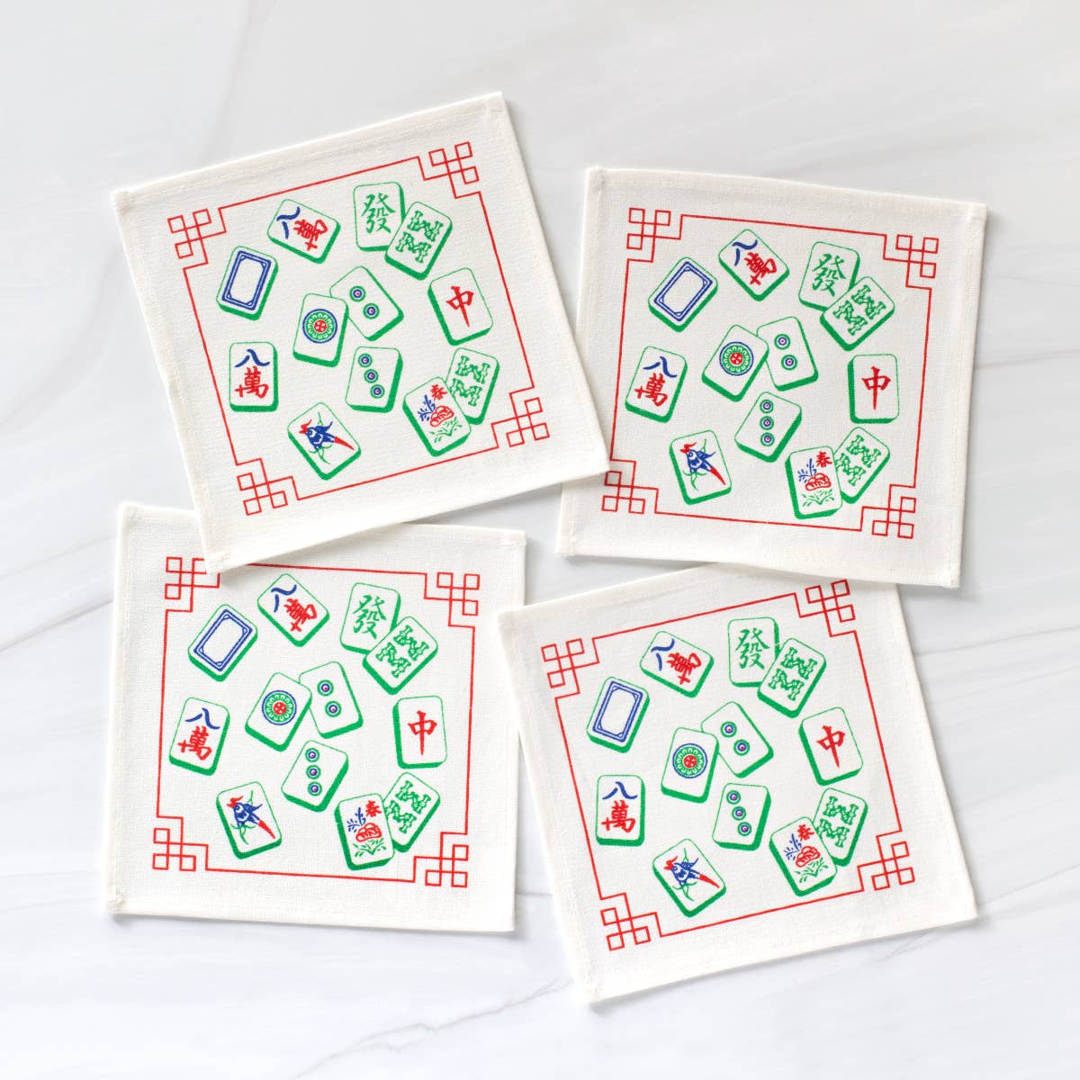 Mah Jong Tiles Cocktail Napkin Set - Box Turtle