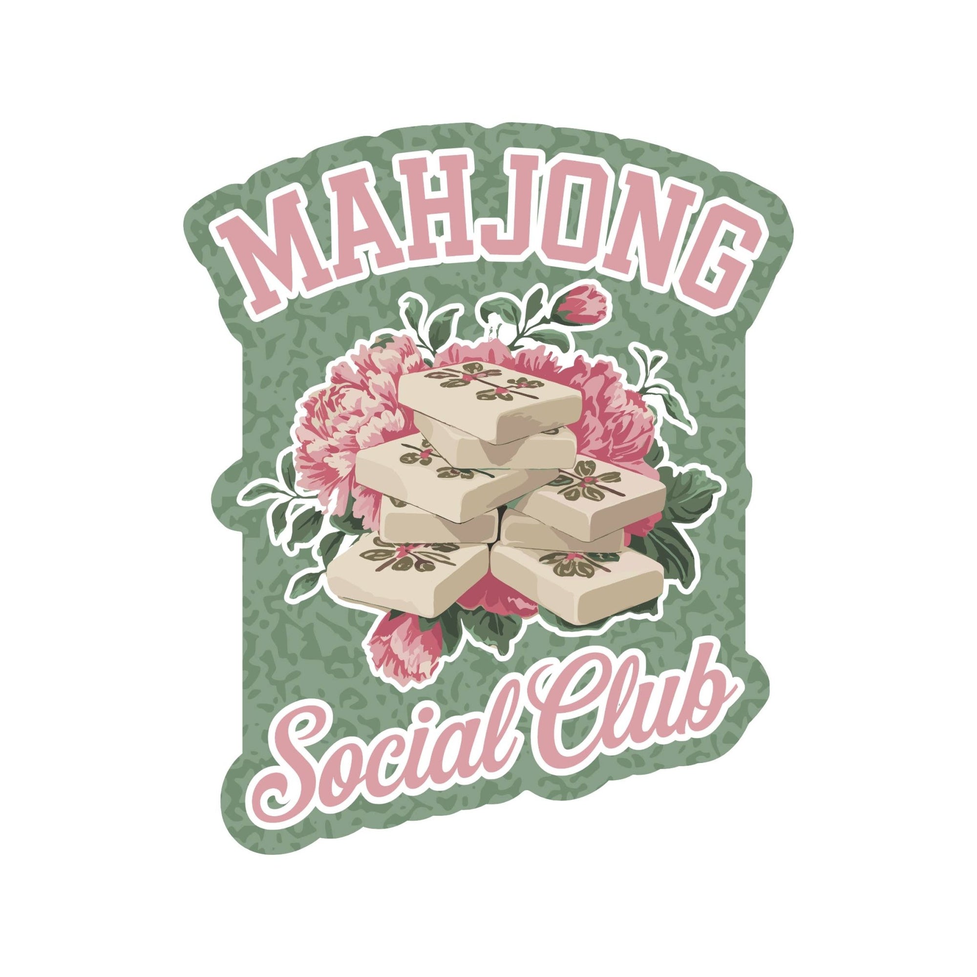 Mahjong Board Game Tile Club Vinyl Sticker - Box Turtle