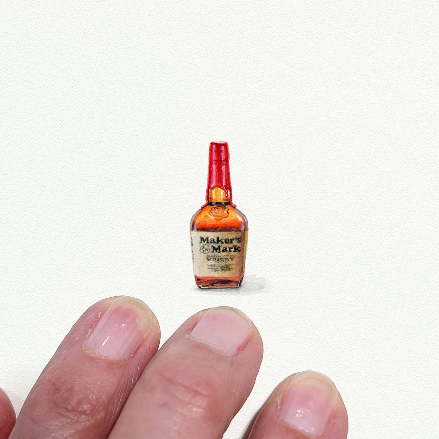 Makers Mark Bourbon Miniature Watercolor Print - Box Turtle