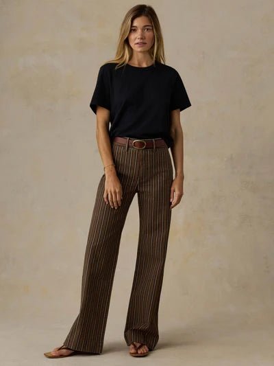 Maple Cove Stripe Twill Slim Straight Pant - Box Turtle