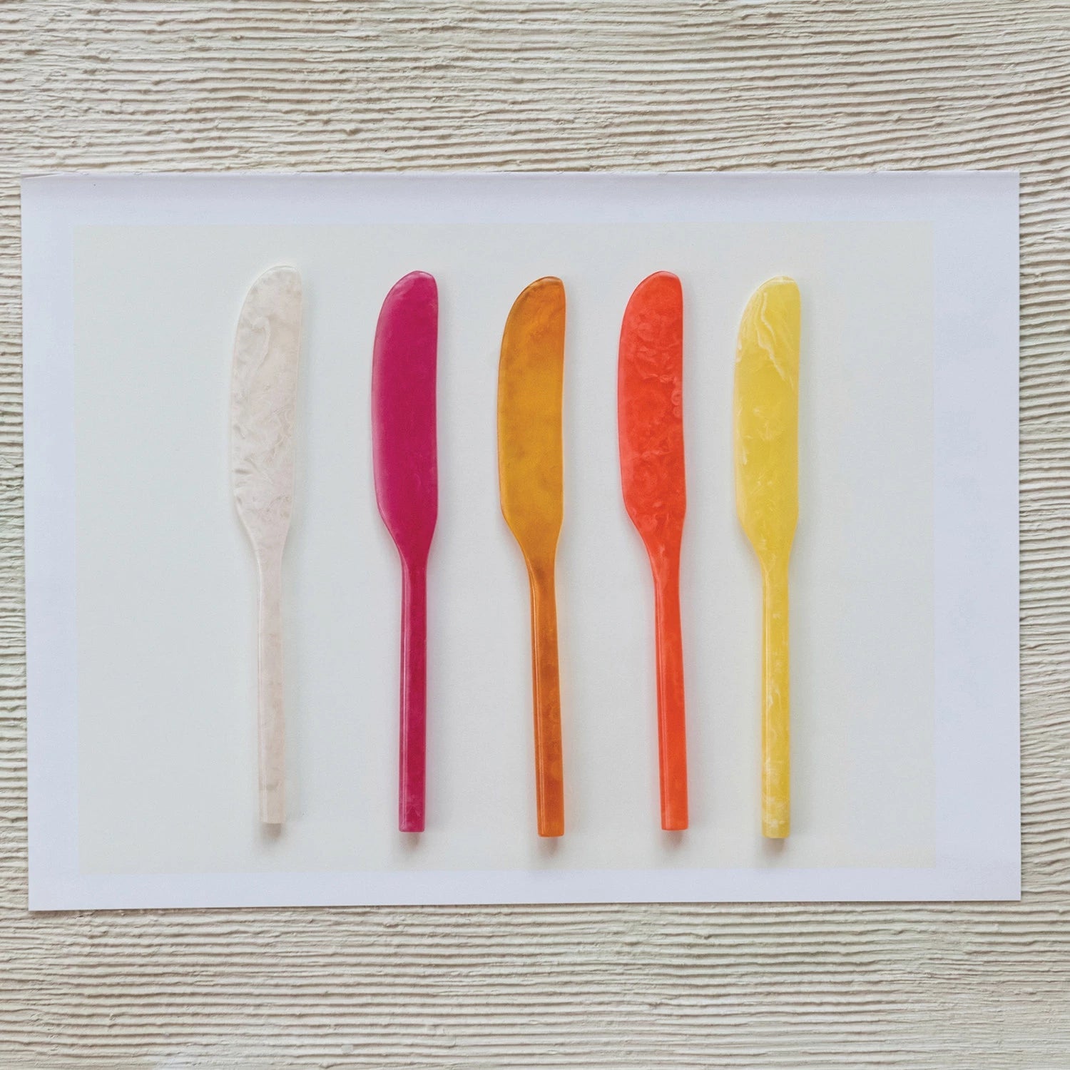 Marbled Resin Canape Knife - Box Turtle