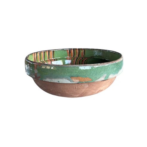 Marbleized Green Cottage Crafted Bowl - Box Turtle