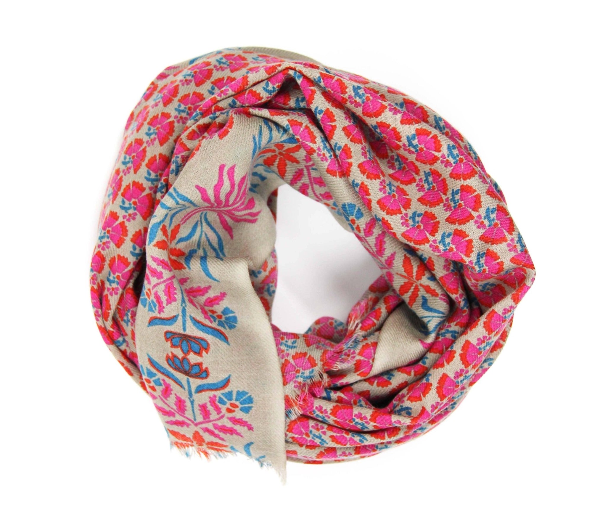 Marigold Fuchsia Wool Scarf - Box Turtle
