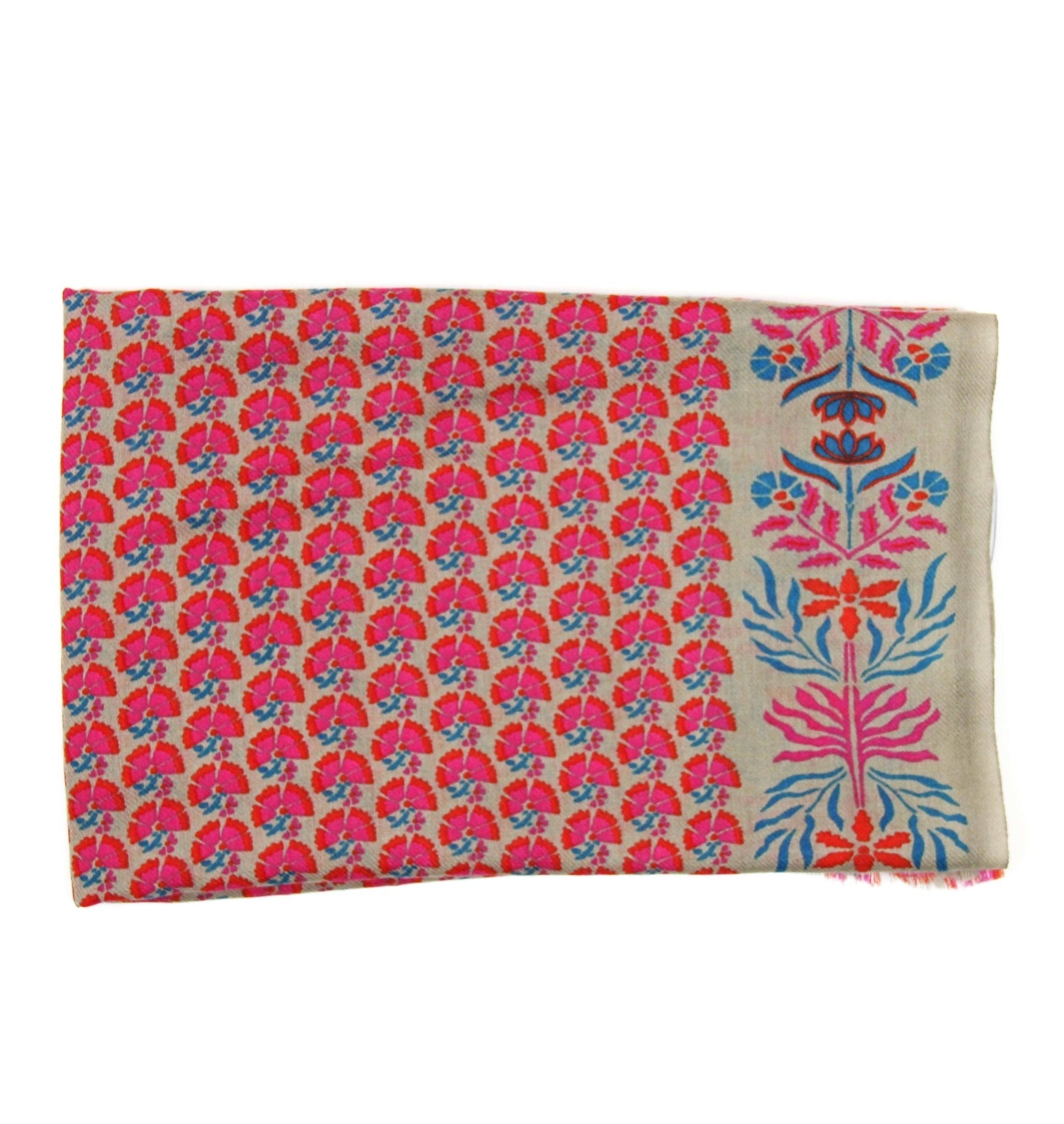 Marigold Fuchsia Wool Scarf - Box Turtle
