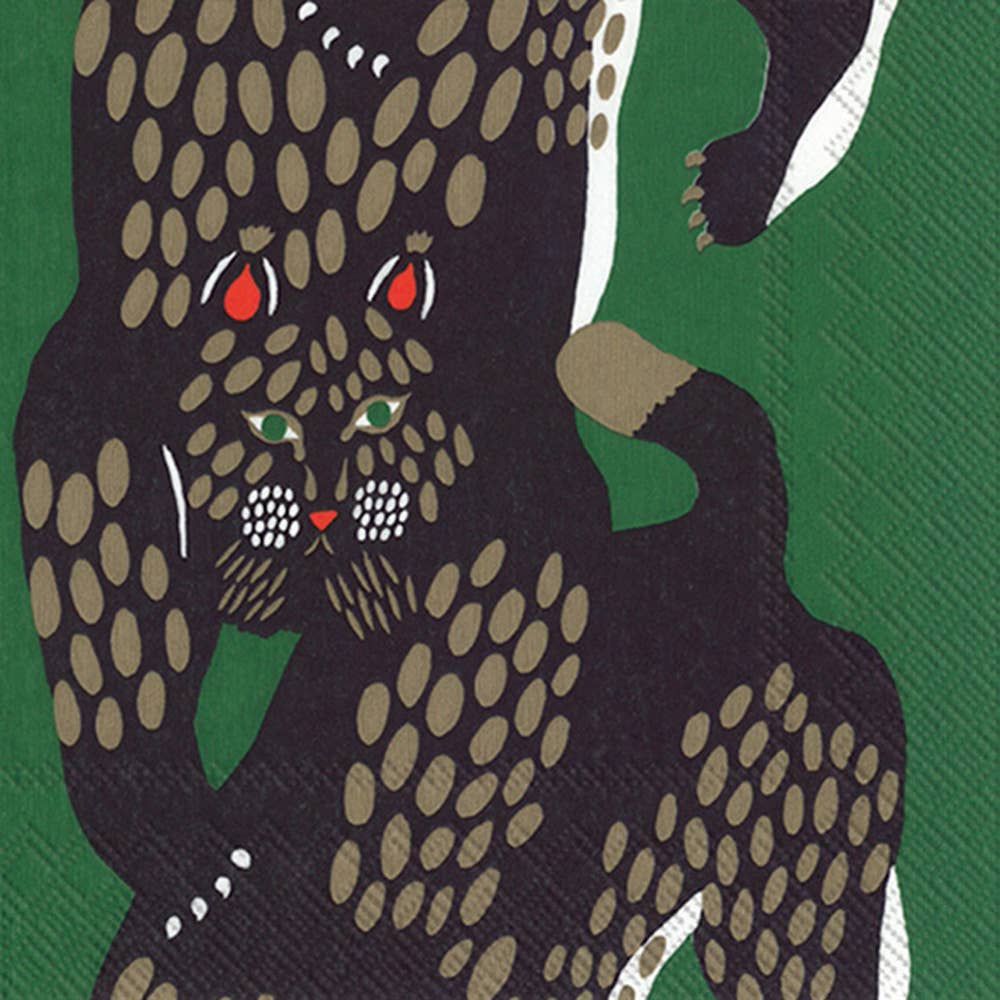 Marimekko Green Cat Cocktail Napkins - Box Turtle