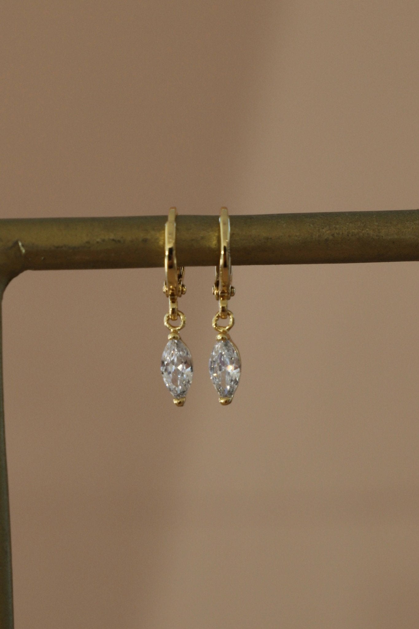 Marquise CZ Drop Huggies - Box Turtle