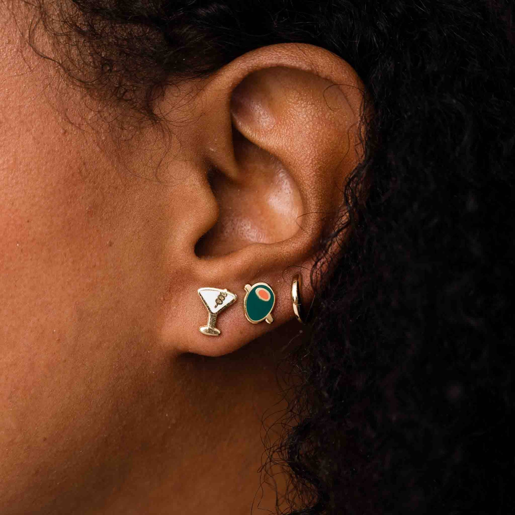 Martini Enamel Studs - Box Turtle