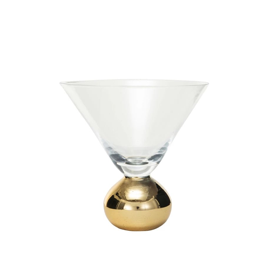 Martini Glass with Gold Ball Stem - Box Turtle