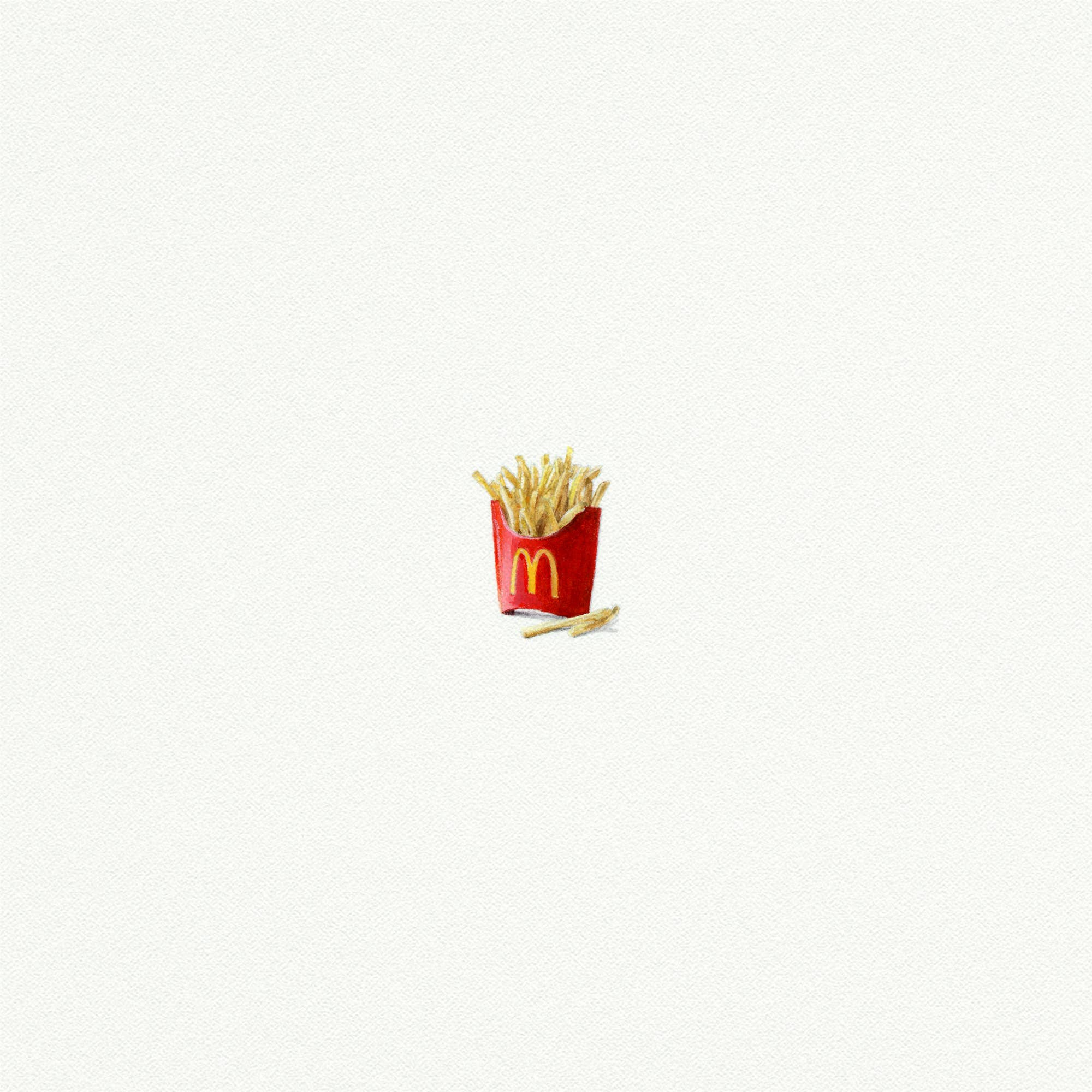 McDonald's Fries Miniature Watercolor Print - Box Turtle