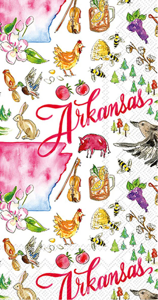 Arkansas Watercolor Guest Towel Napkins