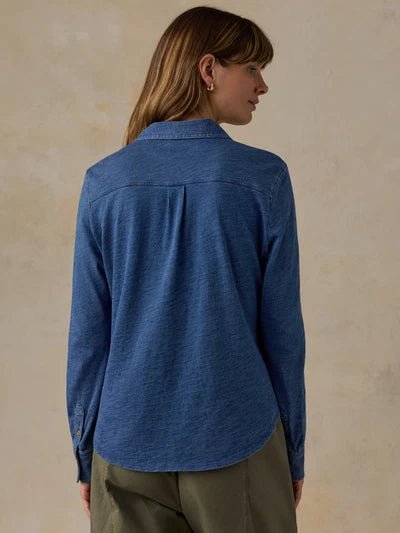 Medium Indigo Wash Sunwashed Knit Shirt - Box Turtle