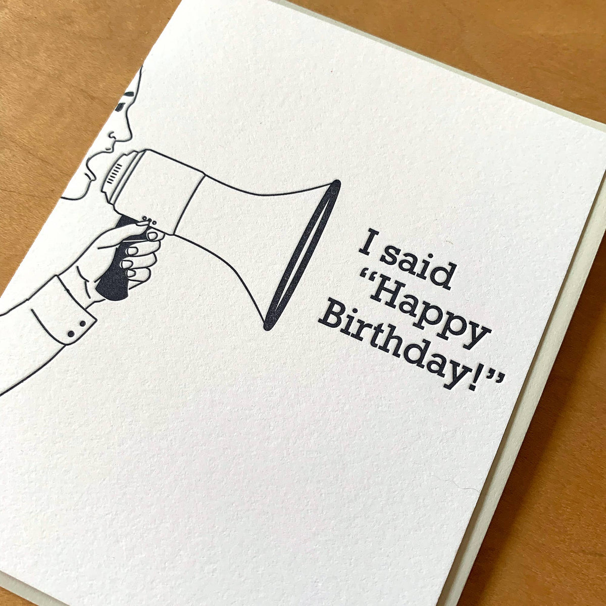 Megaphone 'I Said Happy Birthday' Card - Box Turtle