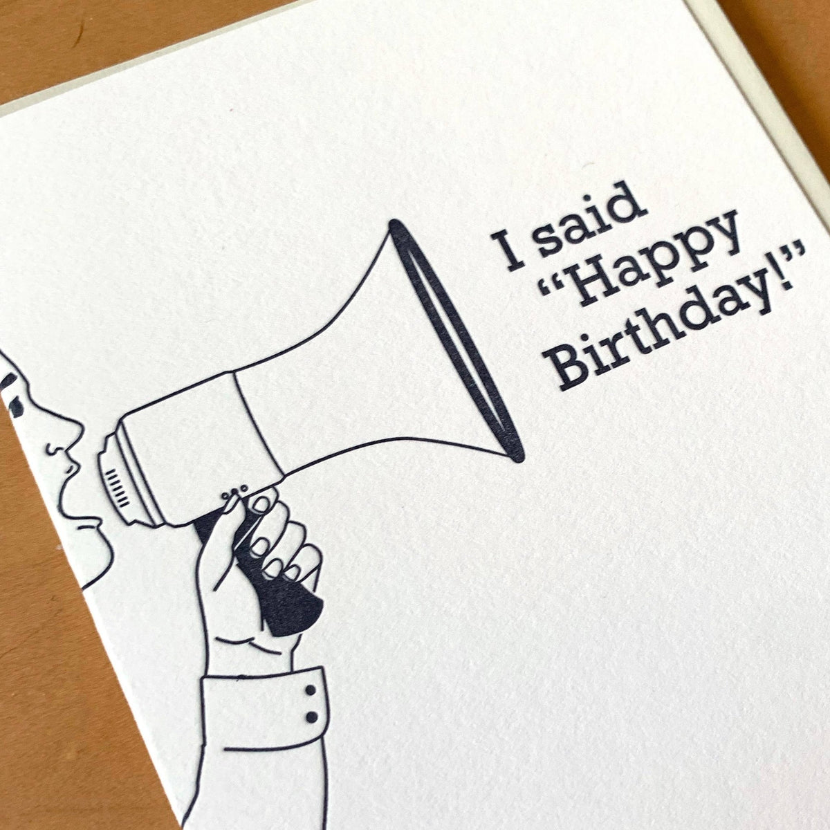 Megaphone 'I Said Happy Birthday' Card - Box Turtle