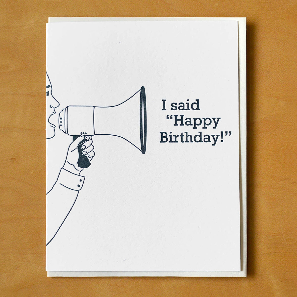 Megaphone 'I Said Happy Birthday' Card - Box Turtle